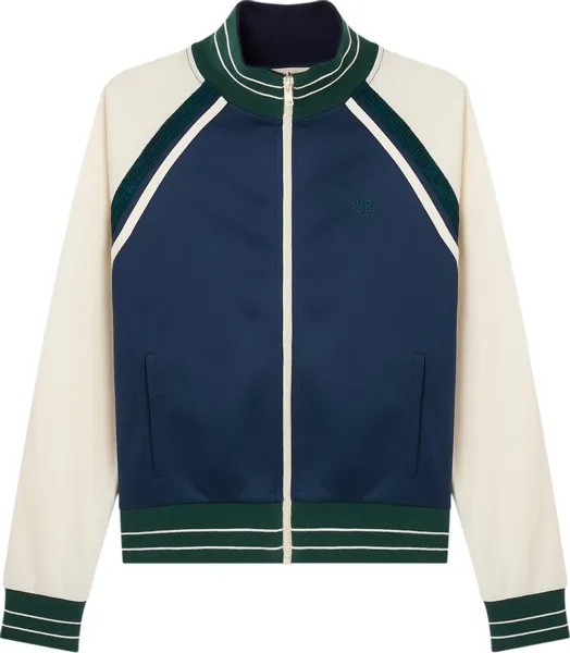 Топ Wales Bonner Brushed Fleece Kola Track Top 'Navy/Yellow', синий