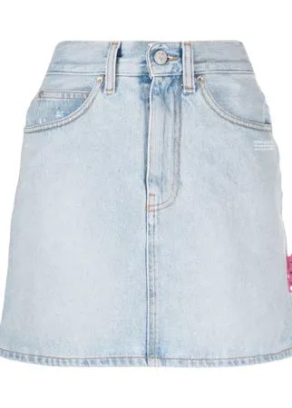 Off-White джинсовая юбка мини с завышенной талией