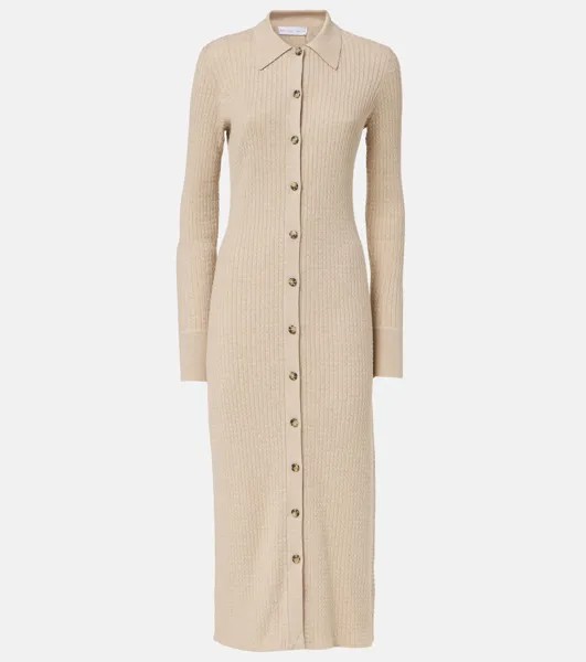 Платье миди White Label Phillips из смесового хлопка Proenza Schouler, бежевый