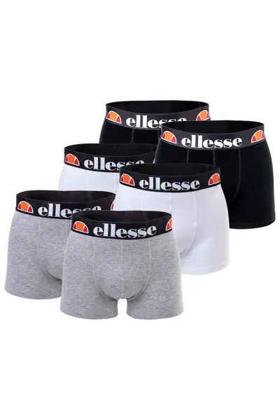 Боксеры с логотипом на поясе - 6 пар Ellesse, черный