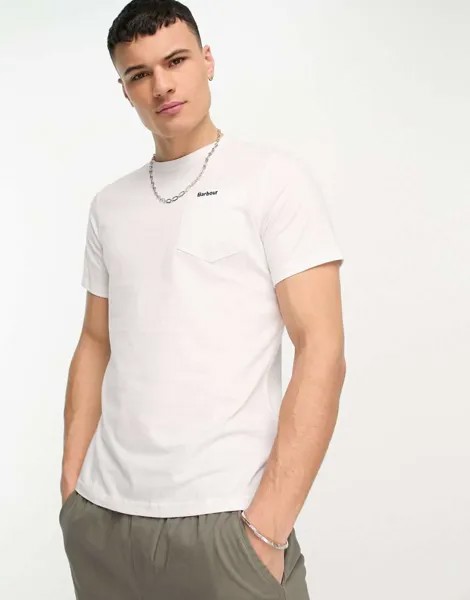 Белая футболка с карманами Barbour Langdon