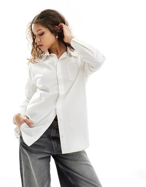 Белая рубашка с асимметричным запахом и разносторонним вырезом Reclaimed Vintage Shirt