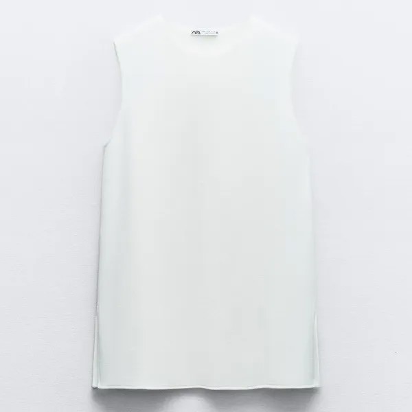 Топ Zara Sleeveless Soft, экрю