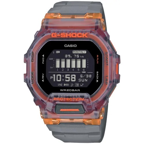 Наручные часы CASIO, серый, оранжевый