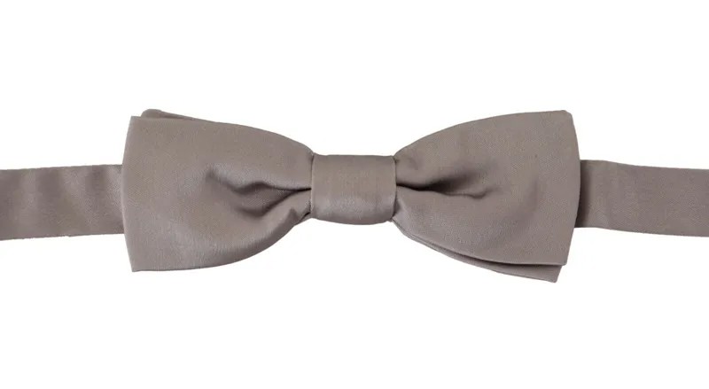Мужской галстук-бабочка DOLCE - GABBANA, серебристый, 100% шелк, тонкий, с регулируемым воротником, папийон $200