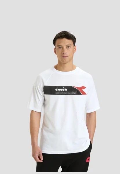 Футболка с принтом Ss Urbanity Diadora, белая черная красная