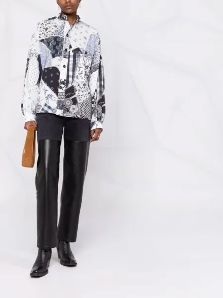 Рубашка в технике пэчворк Maison Margiela, синий