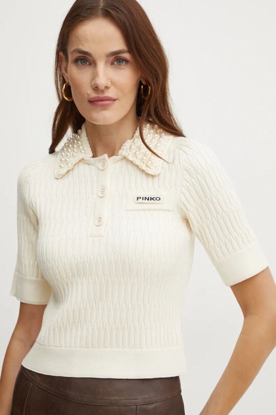 Свитер из смесовой шерсти Pinko, бежевый