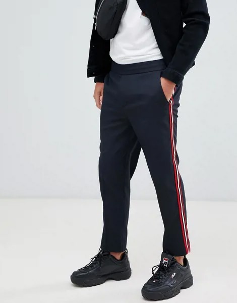 Темно-синие брюки с полосками Mennace-Серый