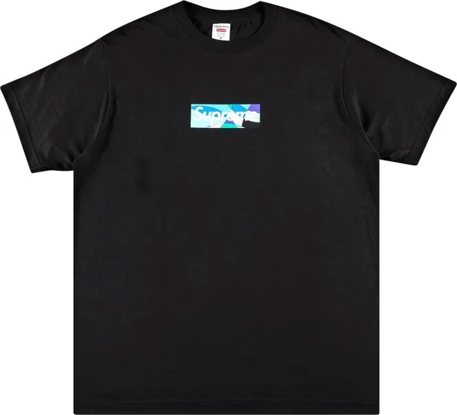 Футболка Supreme x Emilio Pucci Box Logo Tee 'Black/Blue', черный