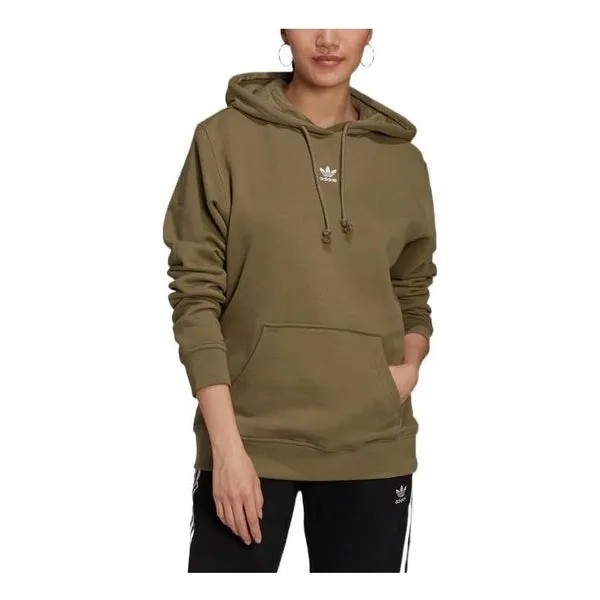 Толстовка (WMNS) adidas originals Adicolor Essentials Hoodie 'Green', зеленый