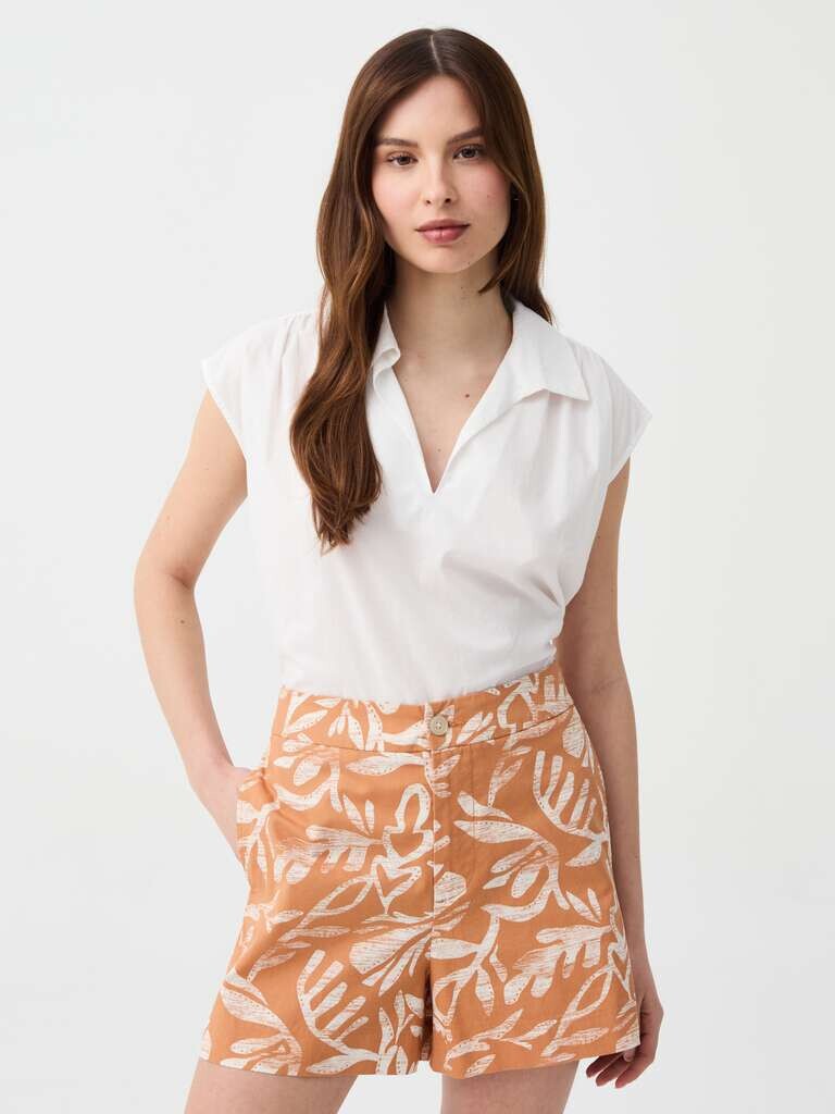 Хлопковые шорты Ovs, цвет white/orange