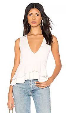 Топ sleeveless v neck ruffle - Susana Monaco