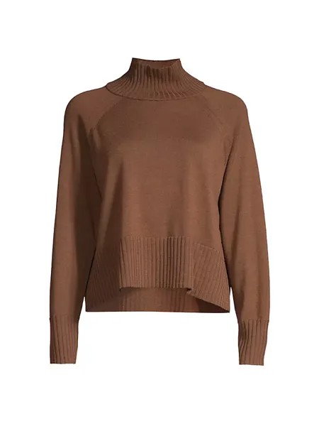 Шерстяной свитер с высоким воротником Eileen Fisher, цвет auburn brown