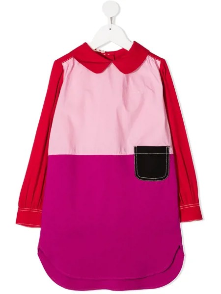 Marni Kids платье-рубашка в стиле колор-блок