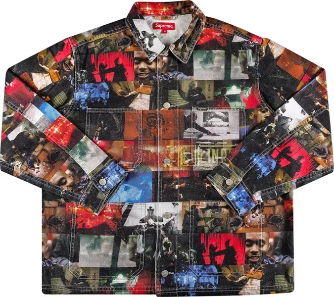 Пальто Supreme Nas and DMX Collage Denim Chore Coat 'Multicolor', разноцветный