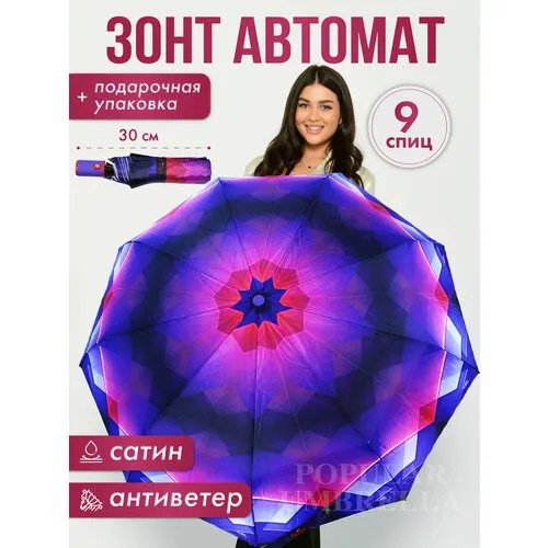 Мини-зонт Popular, синий, розовый