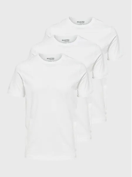 Комплект из 3 футболок axel стандартного кроя Selected Homme, белый