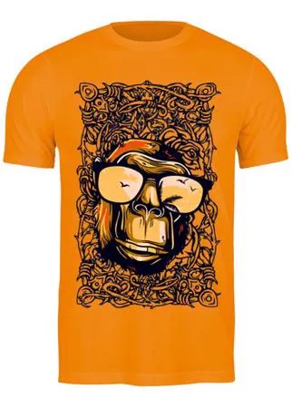 Футболка мужская Gorilla with glasses 2544761 Printio оранжевая 3XL