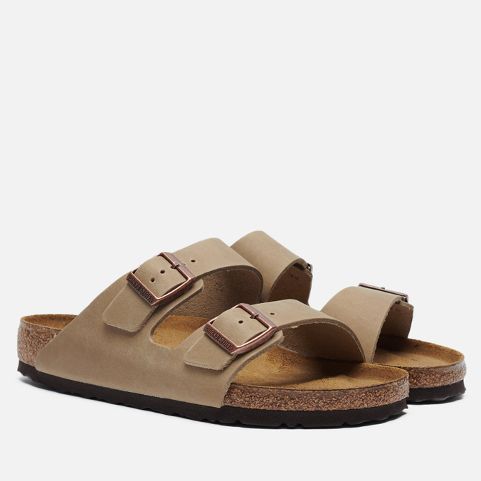 Шлепанцы мужские Birkenstock Arizona Nubuck коричневые 38 EU