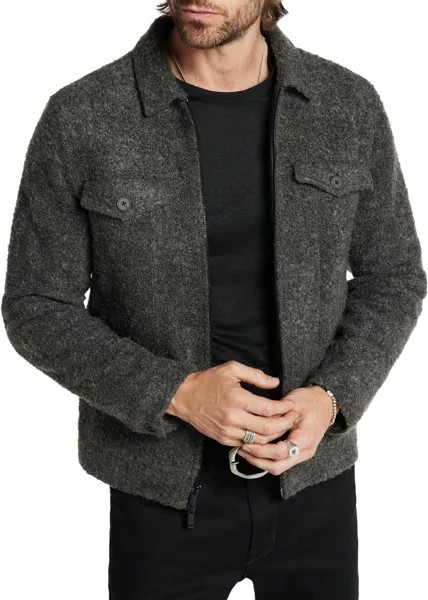 Куртка Cynder Boucle Trucker Jacket K6419Z4 John Varvatos, цвет Charcoal Heather