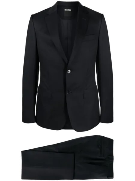 Zegna костюм с однобортным пиджаком, синий