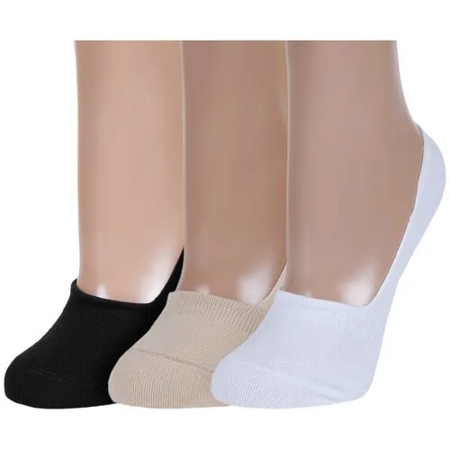 Подследники RuSocks, 3 пары, размер 23-25 (38-40), мультиколор