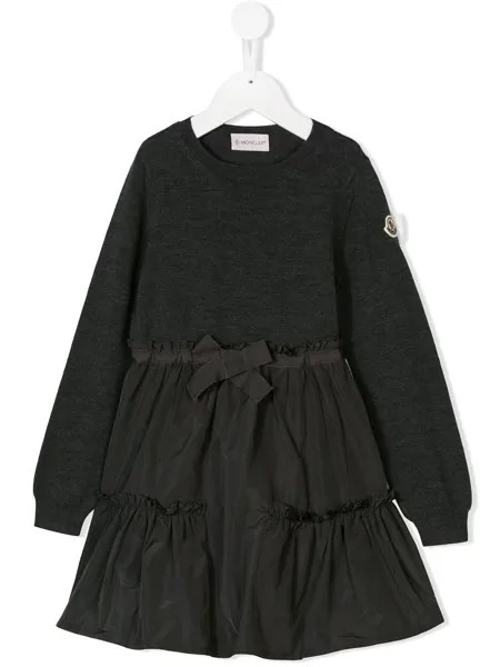 Moncler Enfant bow-detail flared sweater dress