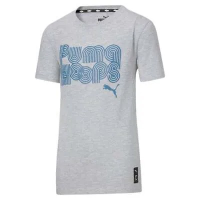 Баскетбольная футболка Puma с круглым вырезом и короткими рукавами для мальчиков, повседневные топы размера S 85