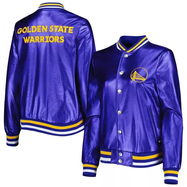 Унисекс бомбер с металлизированной застежкой на пуговицы The Wild Collective Royal Golden State Warriors