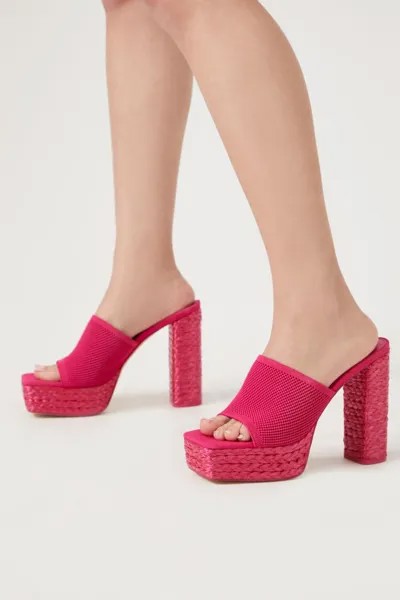 Туфли на платформе из плетеной корзины Forever 21, розовый