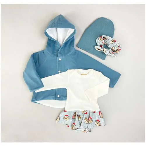 Комплект одежды Glamourchik, размер 26 (86-92), голубой, бежевый