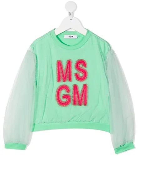 MSGM Kids толстовка с рукавами из тюля