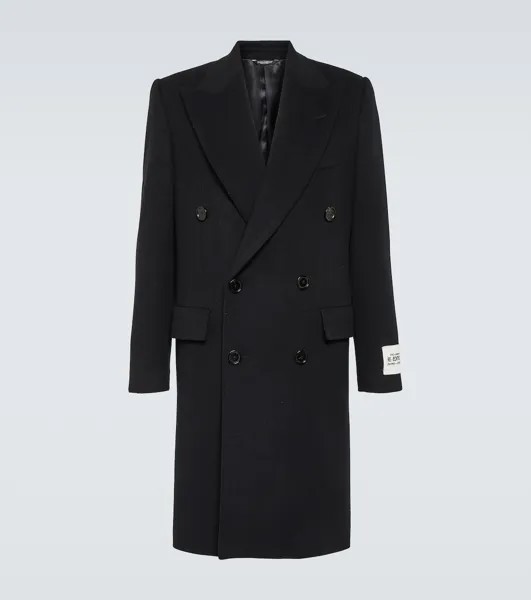 Двубортное пальто из смесовой шерсти Dolce&Gabbana, черный