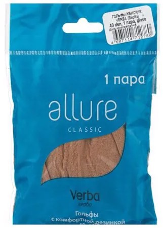 Капроновые гольфы ALLURE Verba 40 den, размер универсальный, glase