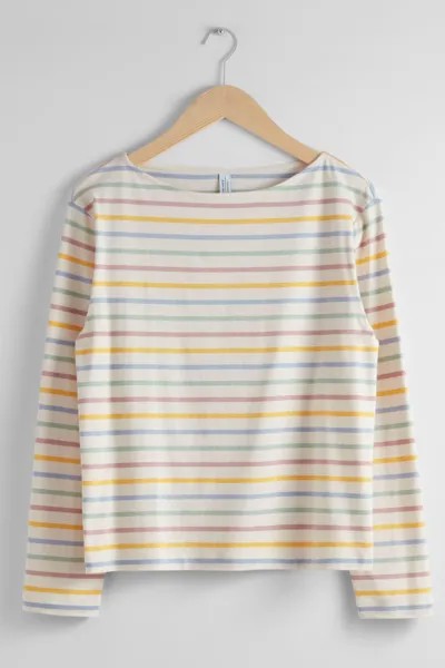 Лонгслив & Other Stories Breton Stripe, белый/желтый/синий