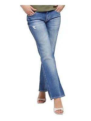 GUESS Женские синие джинсы прямого кроя со средней посадкой и карманами на молнии со средней посадкой 24