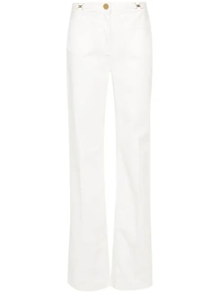 Elisabetta Franchi прямые джинсы с логотипом, белый