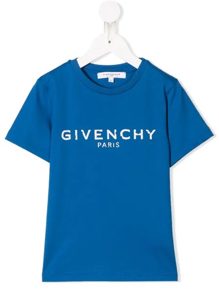 Givenchy Kids футболка с логотипом и эффектом потертости