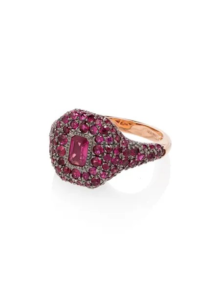SHAY кольцо из розового золота с рубинами