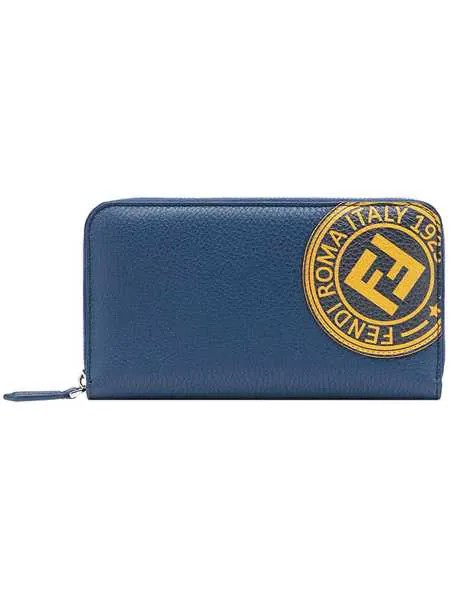 Fendi logo stamp zipped wallet