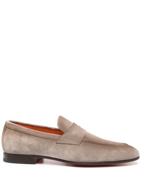 Santoni замшевые лоферы, серый