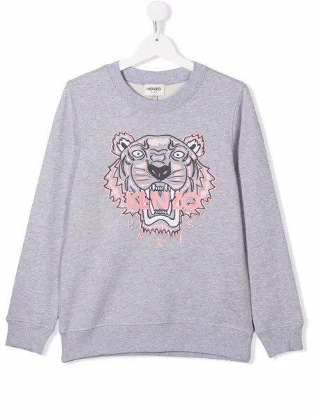 Kenzo Kids толстовка с вышивкой Tiger