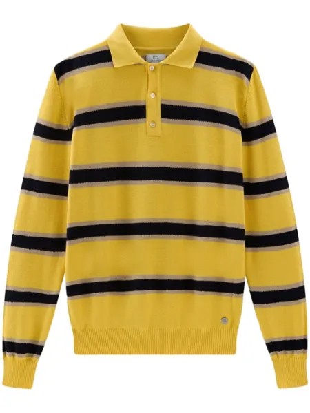 Woolrich трикотажная рубашка поло Melton в полоску, желтый