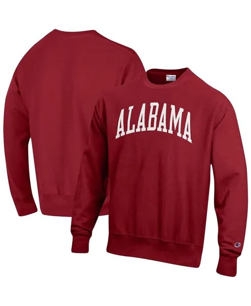 Мужской свитшот из флиса с круглым вырезом Crimson Alabama Crimson Tide, большой и высокий, с обратным переплетением Champion