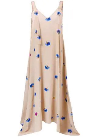 Natasha Zinko платье-макси на лямках с цветочным принтом