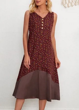 Однобортное платье-туника с цветочным принтом