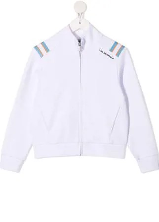 Karl Lagerfeld Kids бомбер с полосками на плечах