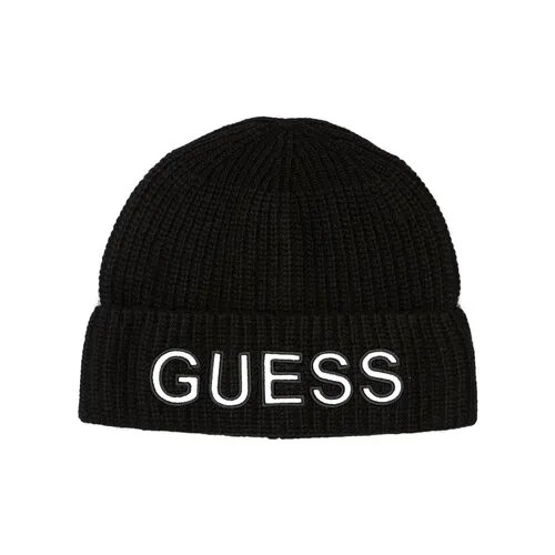 Шапка GUESS, демисезон/зима, размер One Size, черный