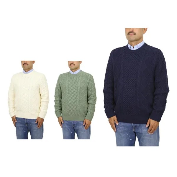 Пуловер Polo Ralph Lauren с круглым вырезом, вязаный свитер рыбацкой вязки — 3 цвета